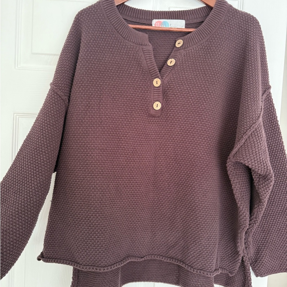 Free people Hailee sweater top. Dark brown